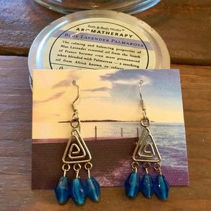 “Water Girl” silver and glass-bead earrings